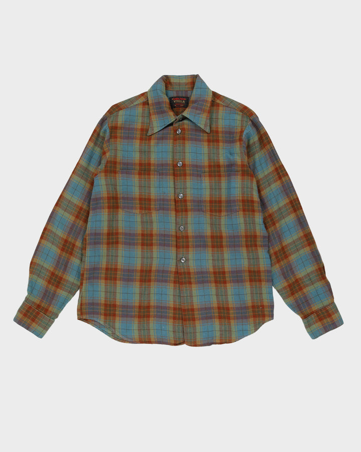 Vintage 80s Golden Arrow Viyella Checked Light Flannel Shirt - M