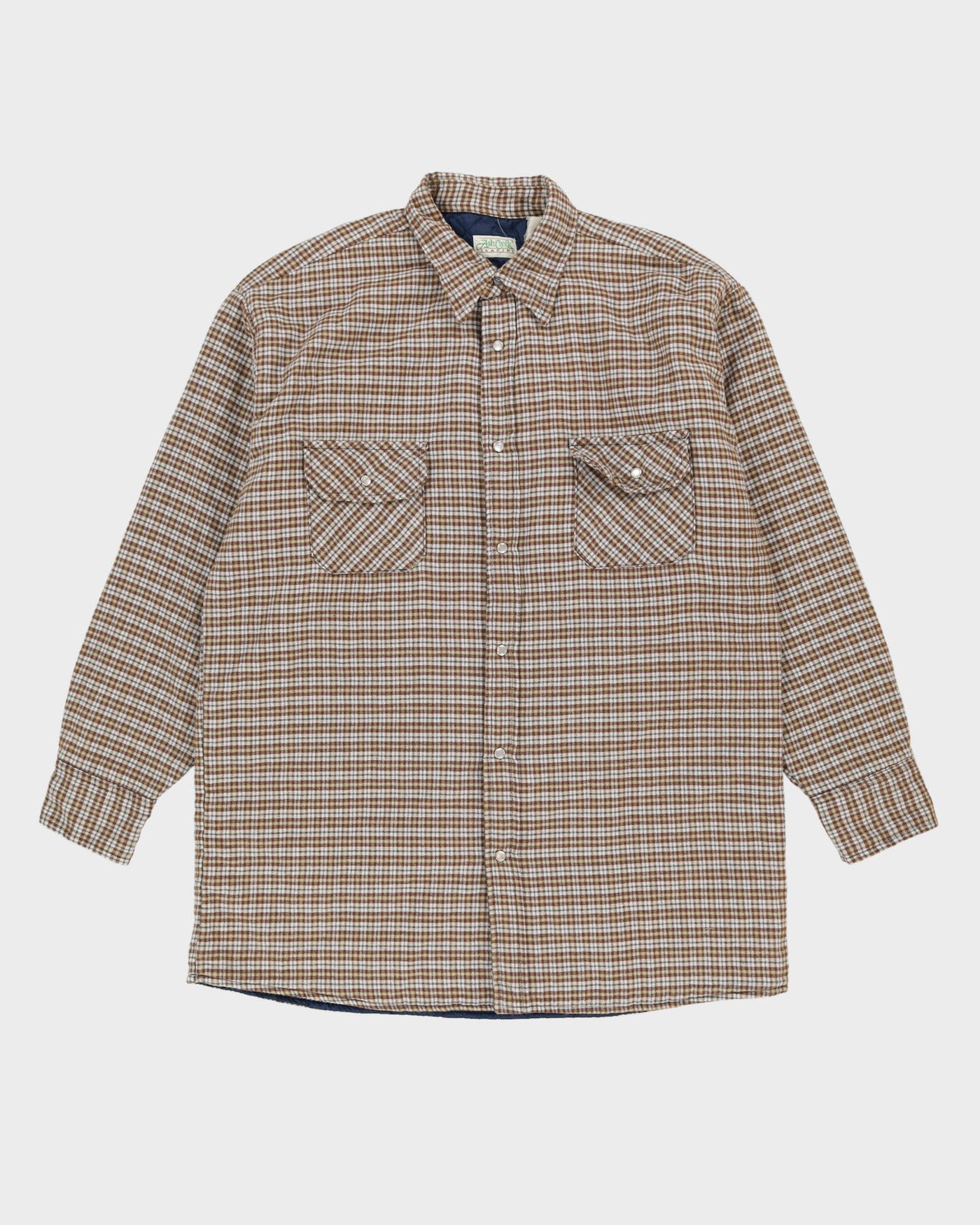 Brown Checked Padded Flannel Shirt - XL