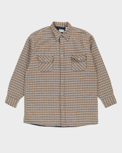 Brown Checked Padded Flannel Shirt - XL