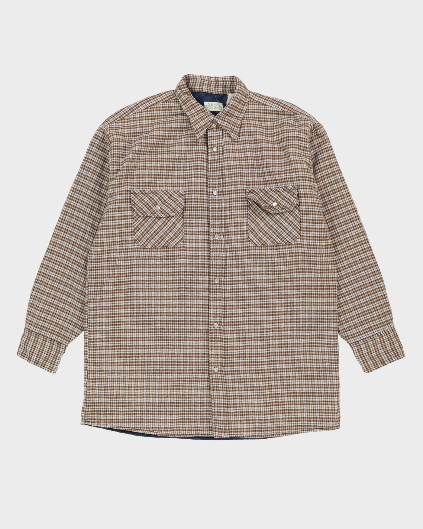 Brown Checked Padded Flannel Shirt - XL