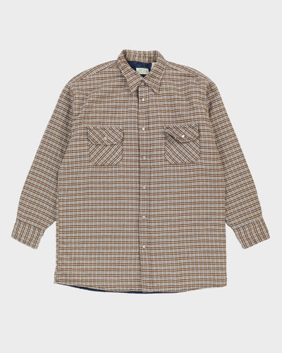 Brown Checked Padded Flannel Shirt - XL