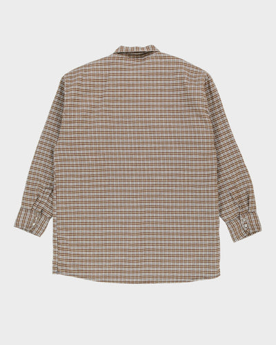Brown Checked Padded Flannel Shirt - XL