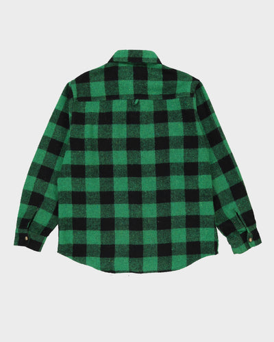 Chunky Green And Black Checked Flannel Shirt - XL / XXL