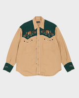 Vintage 80s Lee Trevor Brown Western Shirt - M