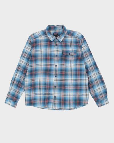 Patagonia Blue Check Patterned Long Sleeved Shirt - L