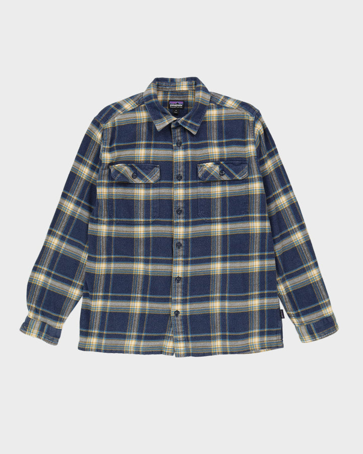 Patagonia Navy Blue Check Patterned Long Sleeved Shirt - M