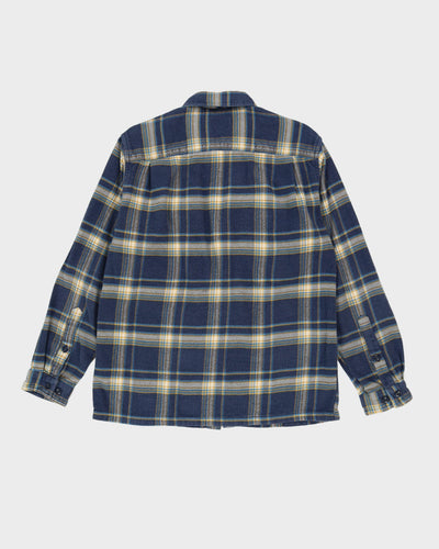 Patagonia Navy Blue Check Patterned Long Sleeved Shirt - M