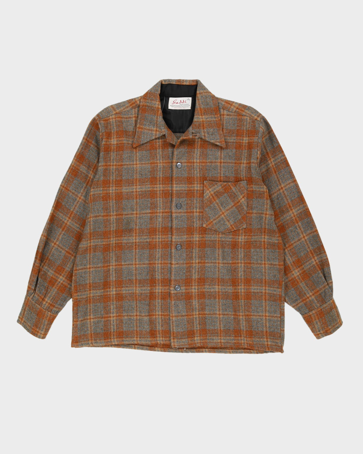 Vintage 70s Gaddi Wool Check Patterned Shirt - M