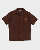 Vintage 70s Angeltown Brown Bowling Shirt - M
