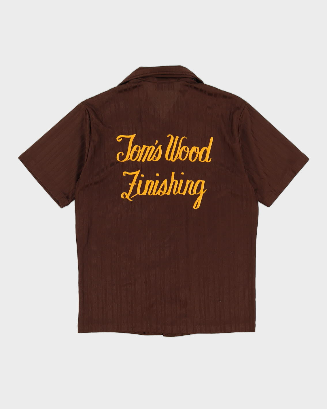 Vintage 70s Angeltown Brown Bowling Shirt - M