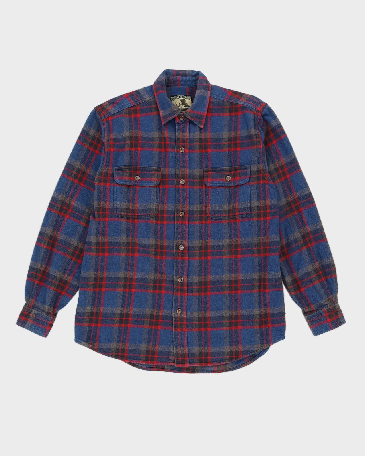 Field & Stream Blue Checked Flannel Shirt - L