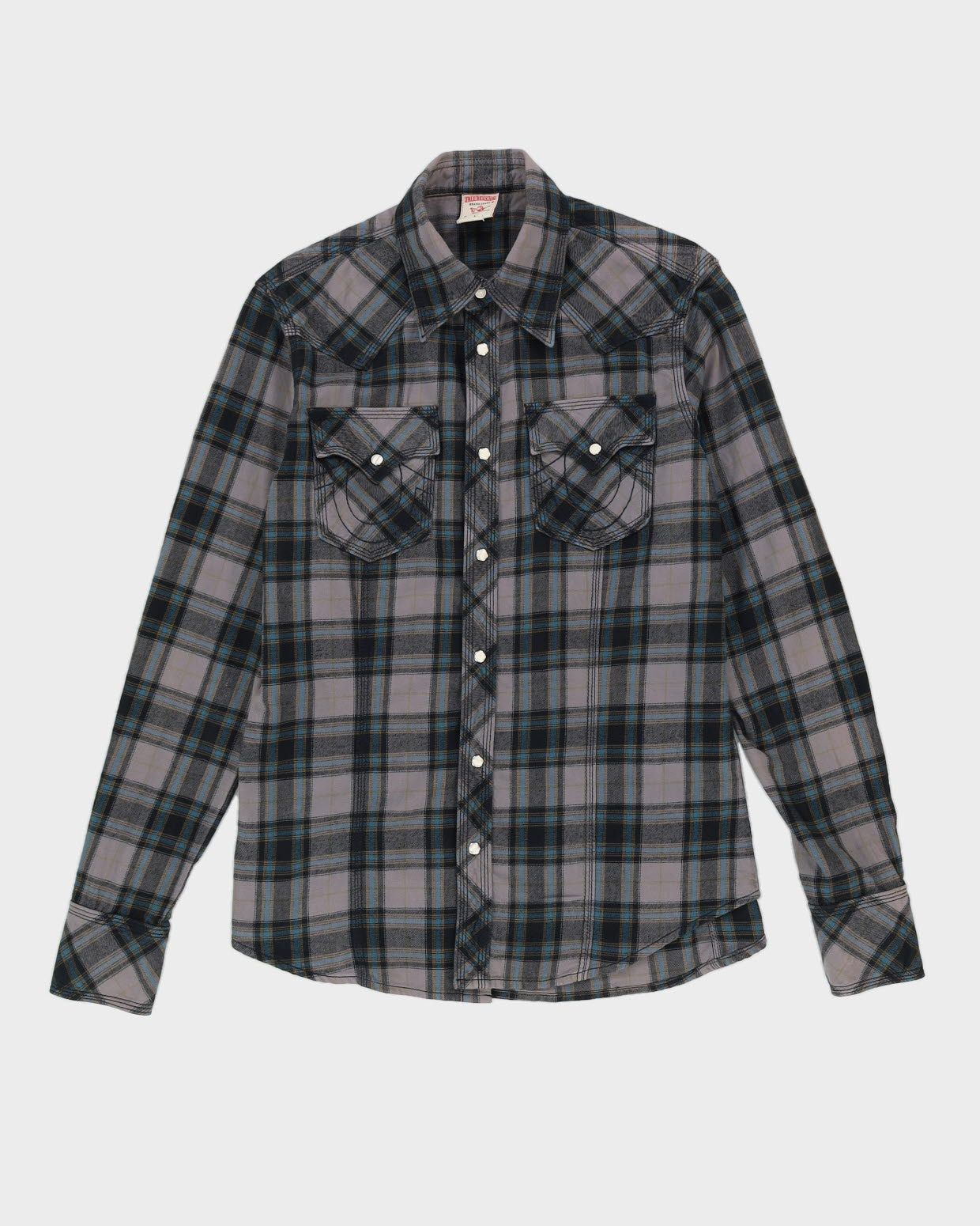 True Religion Grey Checked Flannel Shirt - L