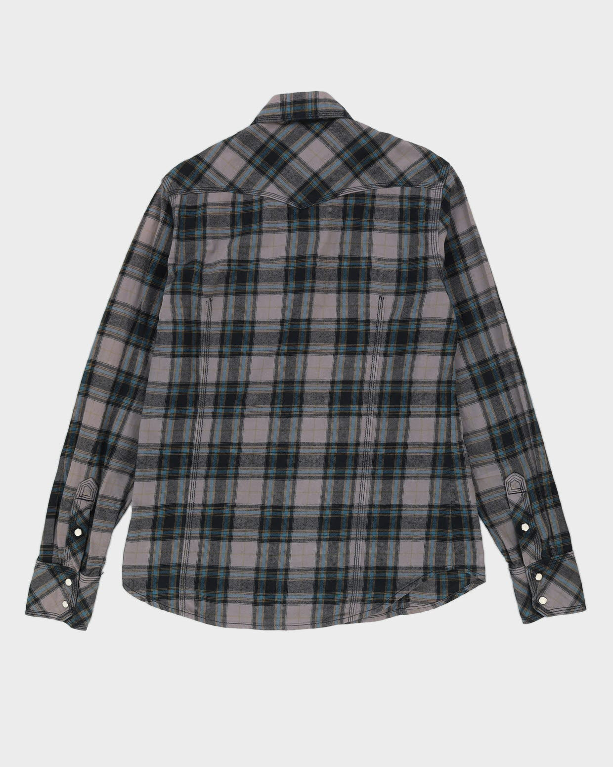 True Religion Grey Checked Flannel Shirt - L