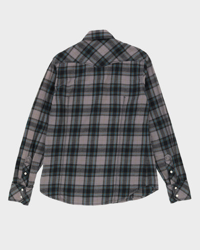 True Religion Grey Checked Flannel Shirt - L