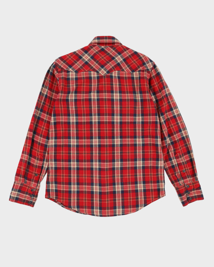 True Religion Red Checked Flannel Shirt M - Main Image