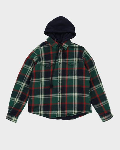 00s Ralph Lauren Green Padded Hooded Shirt - L