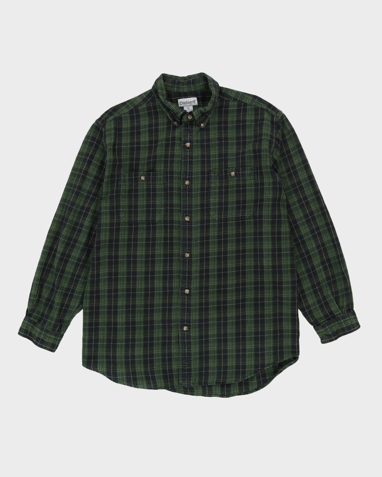 Carhartt Green Check Patterned Flannel Shirt - XL