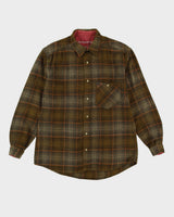 Marlboro Classics Green Check Patterned Flannel Shirt - L