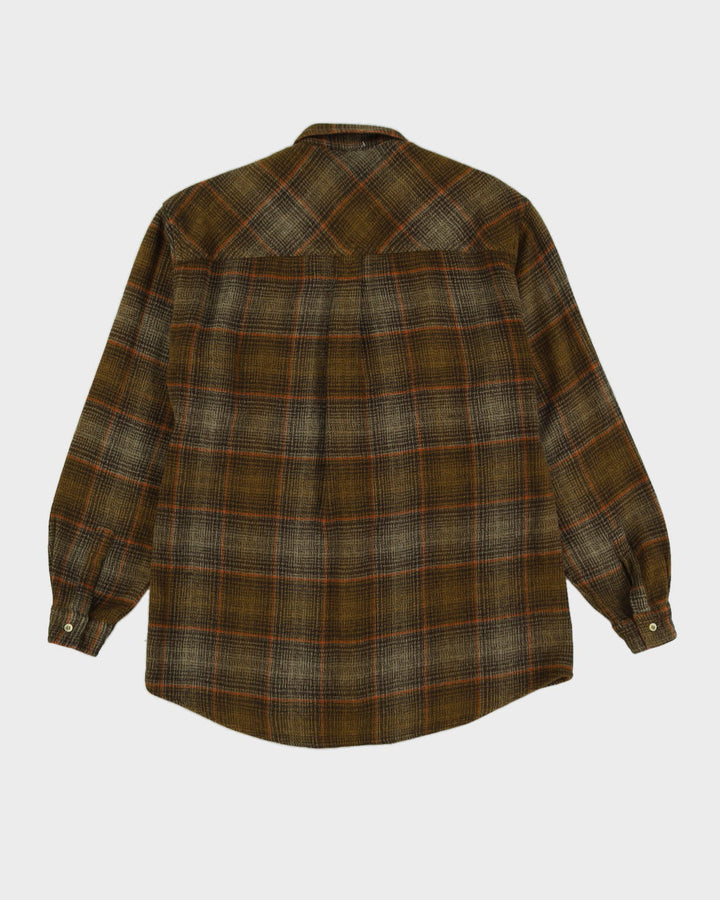 Marlboro Classics Green Check Patterned Flannel Shirt - L