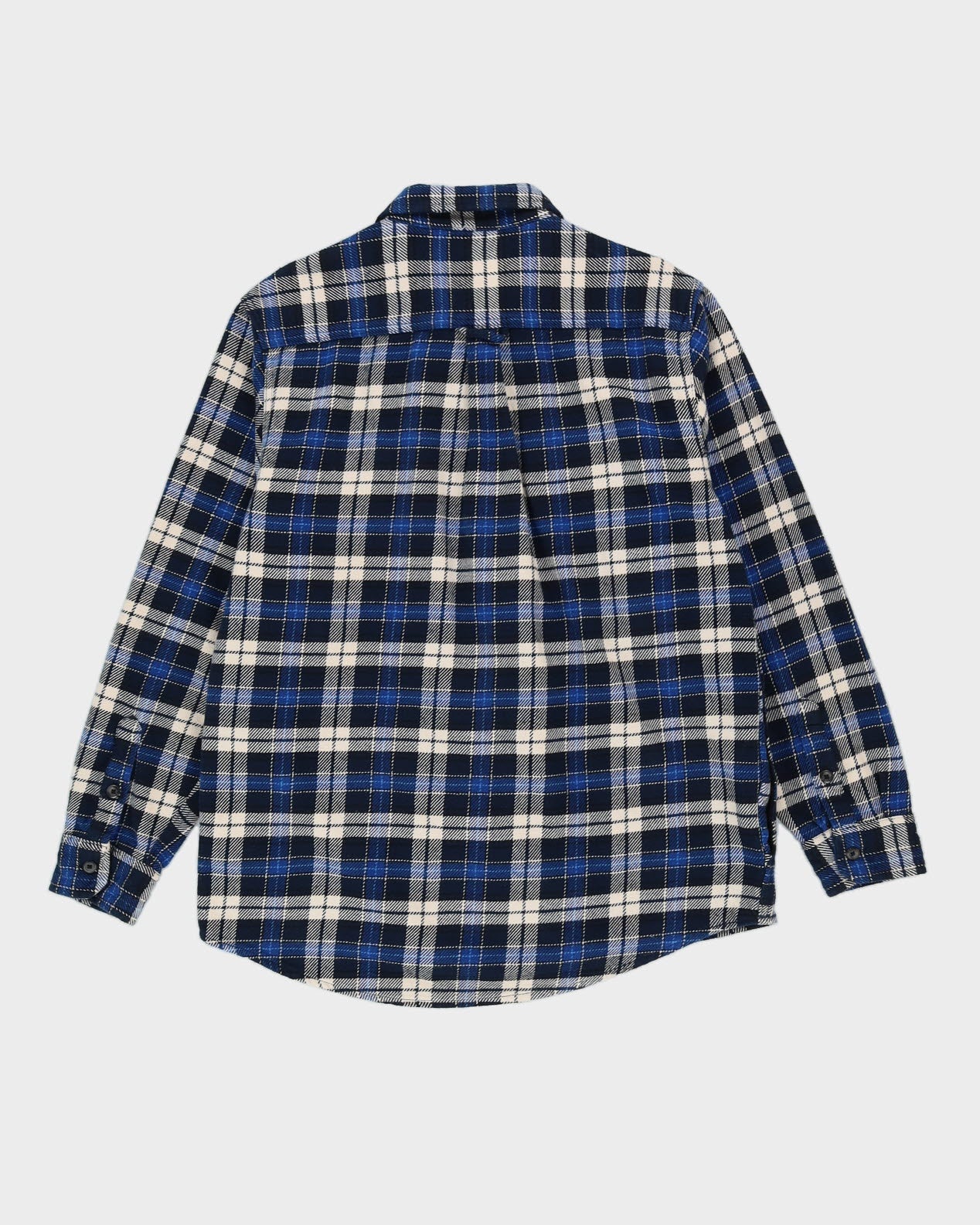 Orvis Blue Check Patterned Flannel Shirt - L
