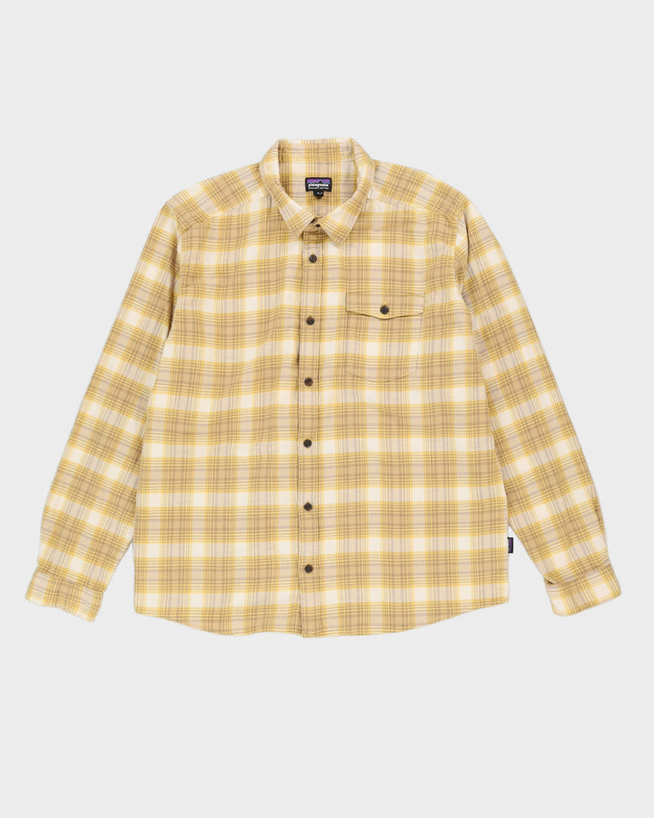 Patagonia Yellow Check Patterned Flannel Shirt - XL