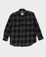 00s Field &amp; Stream Black Check Patterned Flannel Shirt - XL