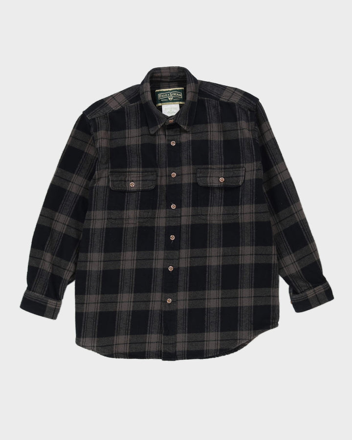 00s Field & Stream Black Check Patterned Flannel Shirt - XL