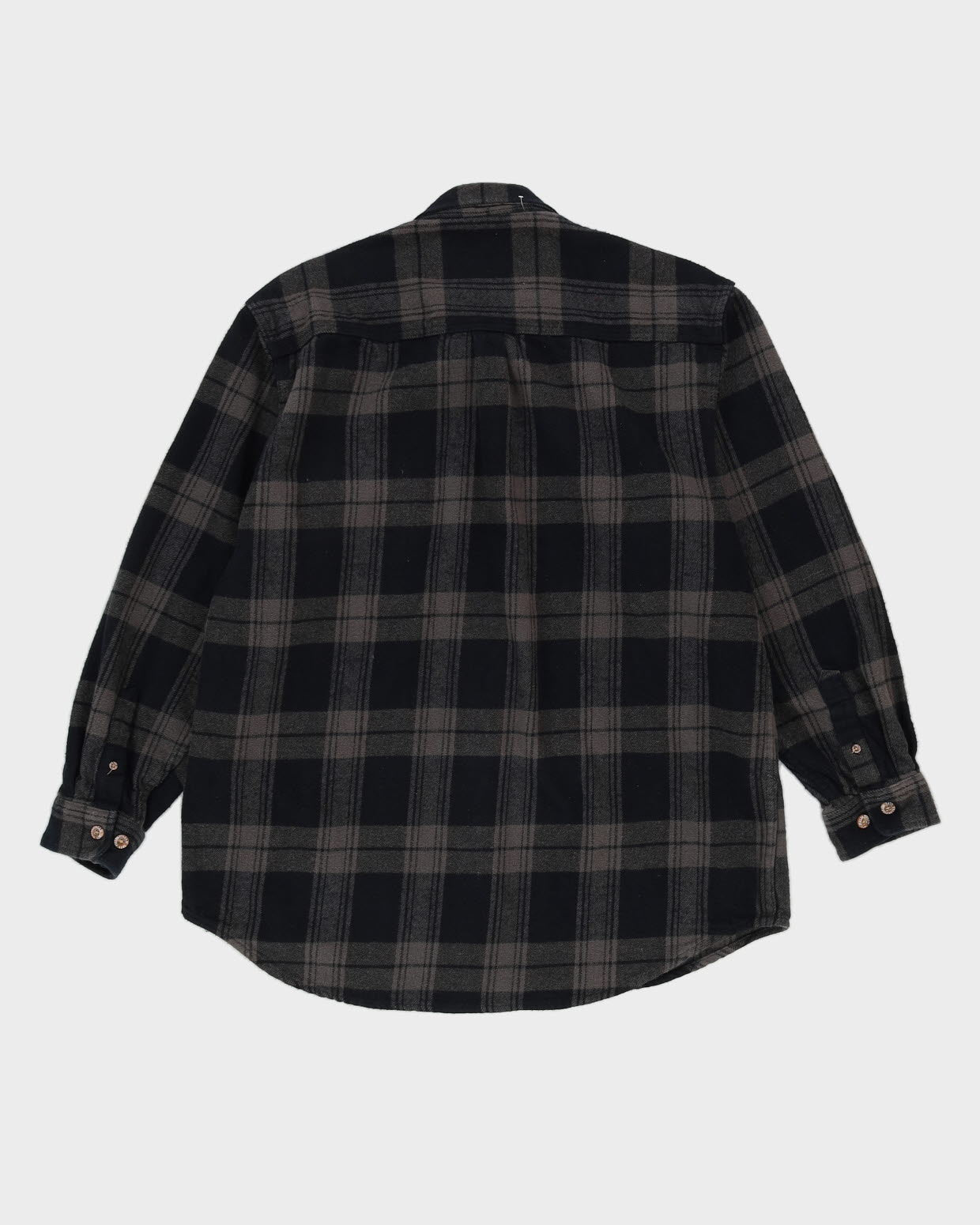 00s Field &amp; Stream Black Check Patterned Flannel Shirt - XL
