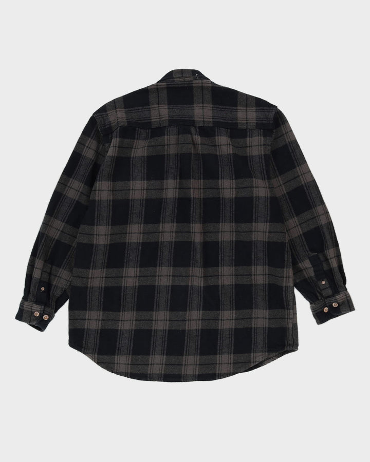 00s Field & Stream Black Check Patterned Flannel Shirt - XL