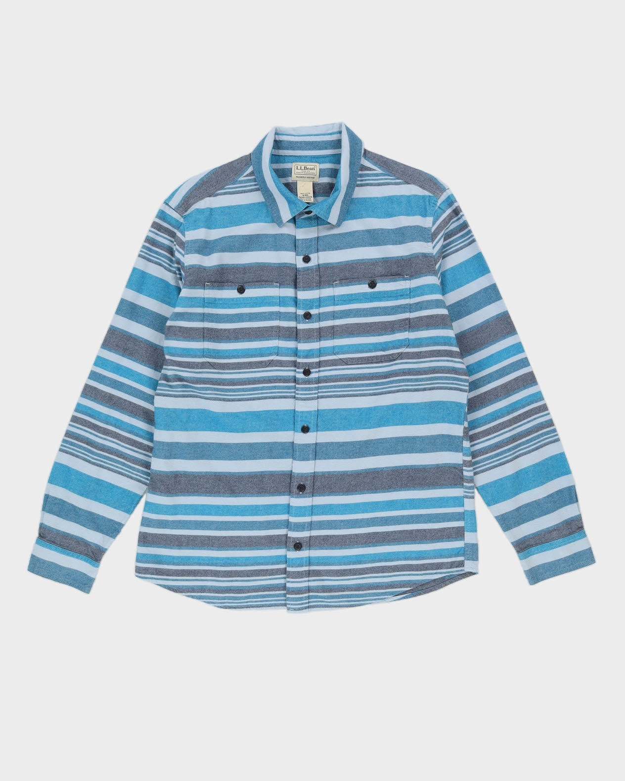L.L Bean Striped Patterned Flannel Shirt - M