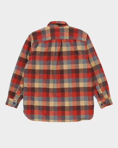 L.L Bean Check Patterned Heavy Weight Flannel Shirt - M