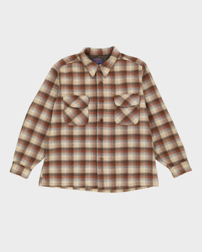 Pendleton Brown Checked Wool Shirt - XL