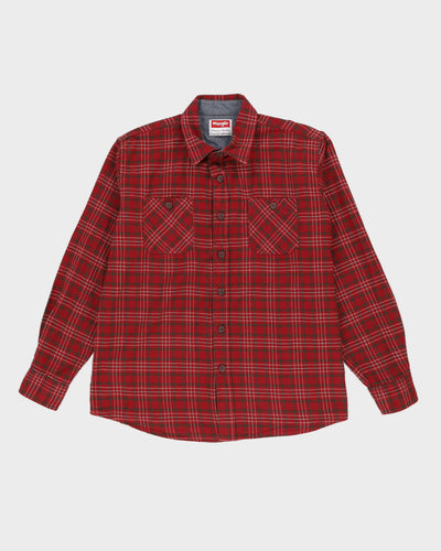Wrangler Red Checked Cotton Flannel Shirt - XL