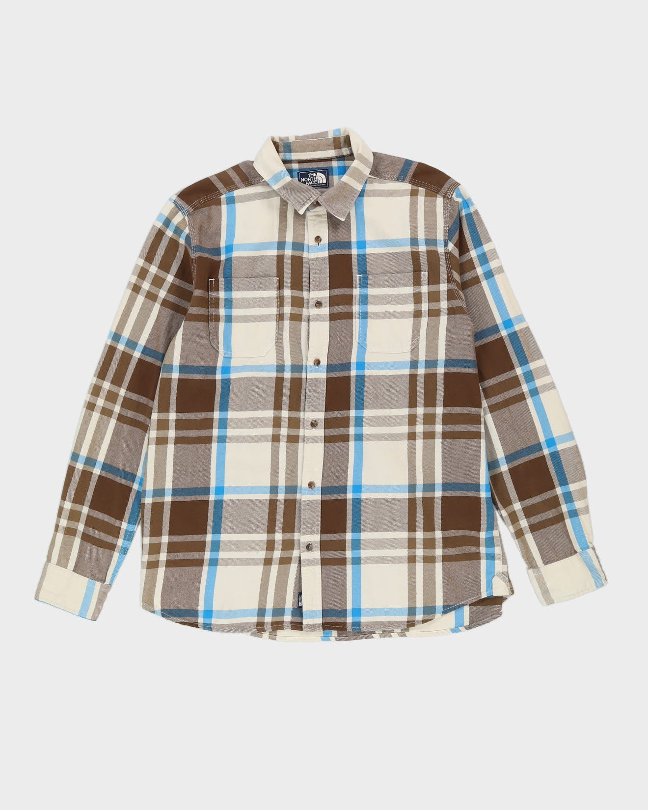 North Face Cream Checked Cotton Flannel Shirt - XL