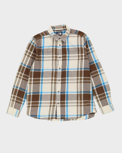 North Face Cream Checked Cotton Flannel Shirt - XL