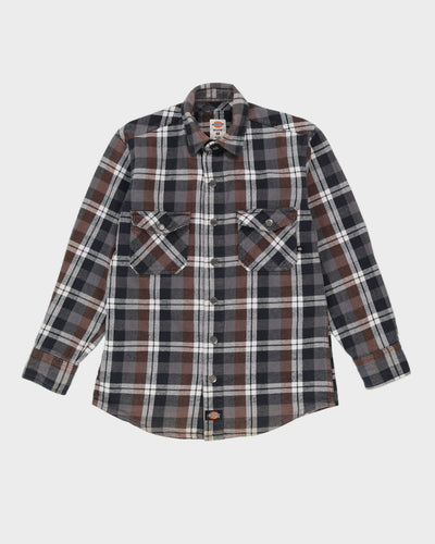 Dickies Grey Checked Cotton Flannel Shirt - M