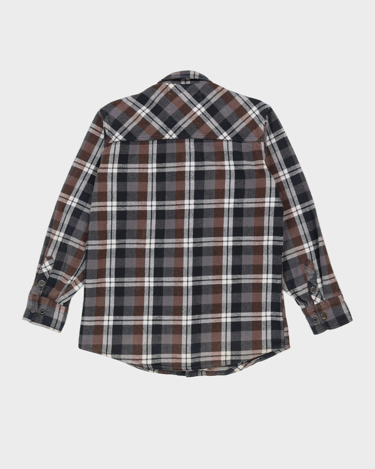 Dickies Grey Checked Cotton Flannel Shirt - M
