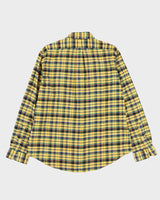 Vintage 90s Ralph Lauren Yellow Check Patterned Flannel Shirt - XL