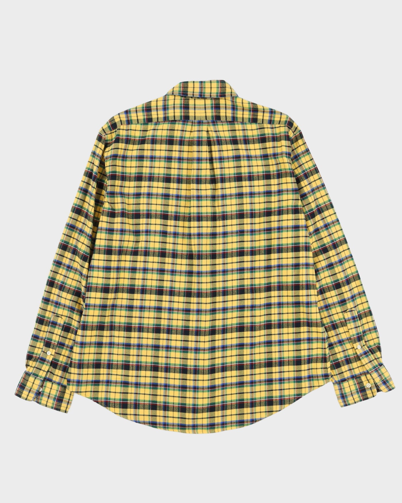Vintage 90s Ralph Lauren Yellow Check Patterned Flannel Shirt - XL