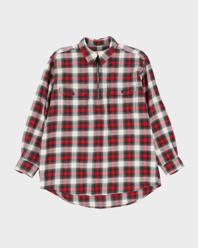 Eddie Bauer Red Checked Flannel Shirt - M