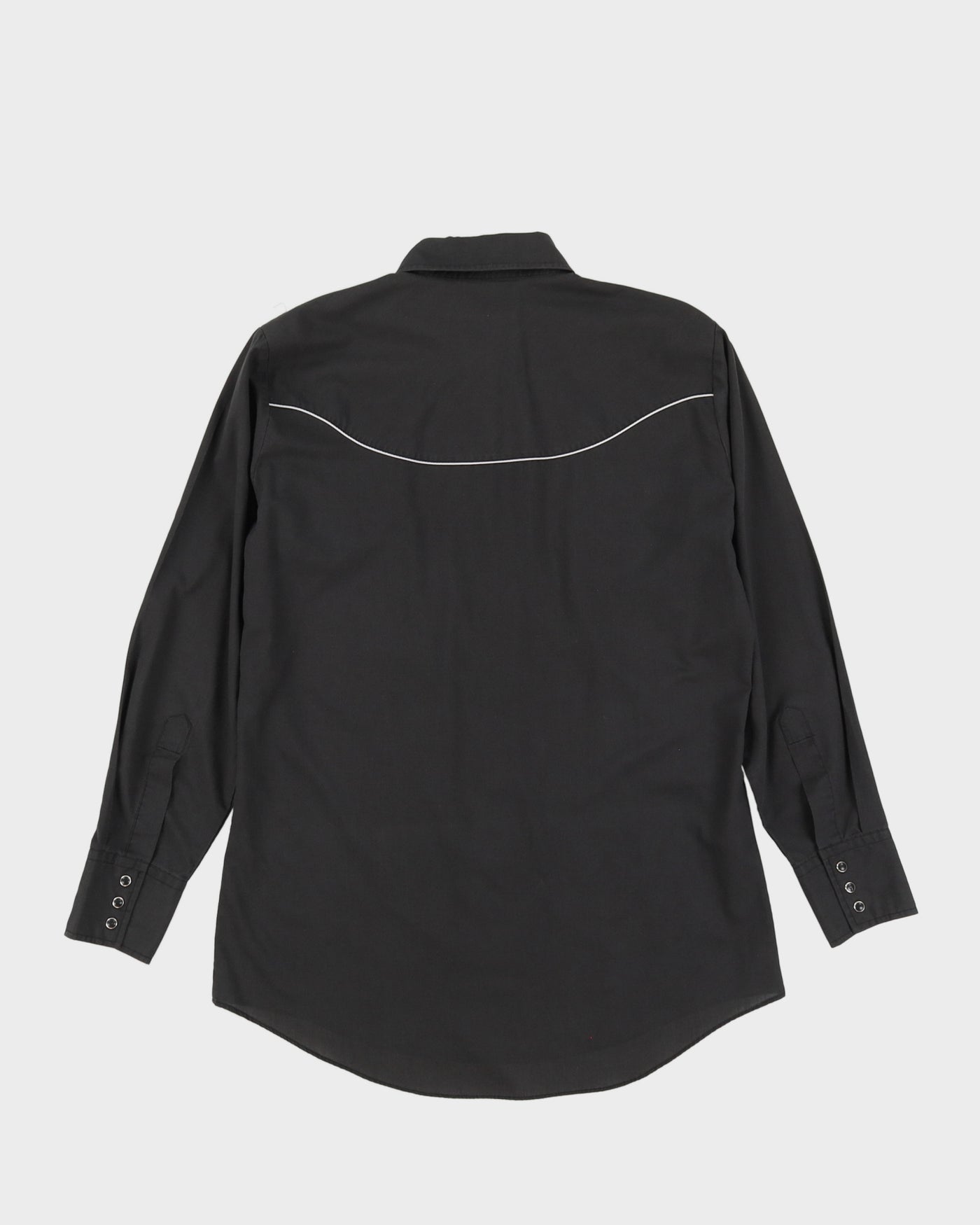 Vintage 90s Ely Diamond Black Western Shirt - M