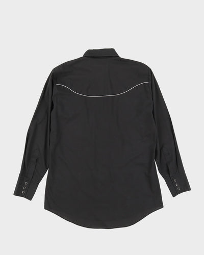 Vintage 90s Ely Diamond Black Western Shirt - M