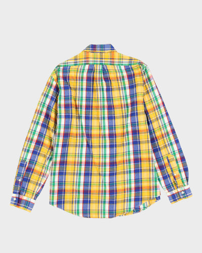 Vintage 90s Ralph Lauren Yellow Checkered Flannel Shirt - L