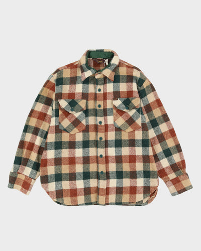 Vintage 80s Wrangler Check Long-Sleeve Flannel Shirt - L
