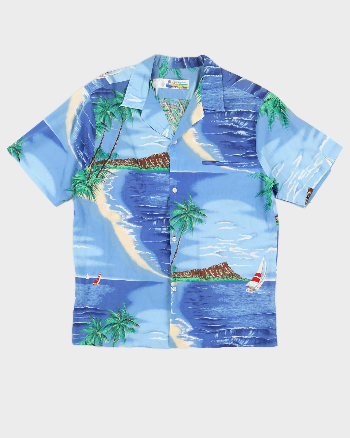 1990s Blue Hawaiian Shirt - M