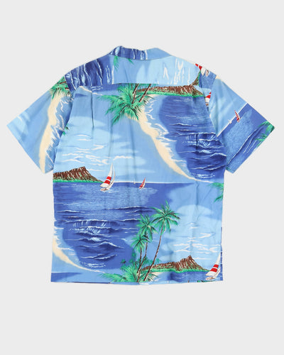 1990s Blue Hawaiian Shirt - M