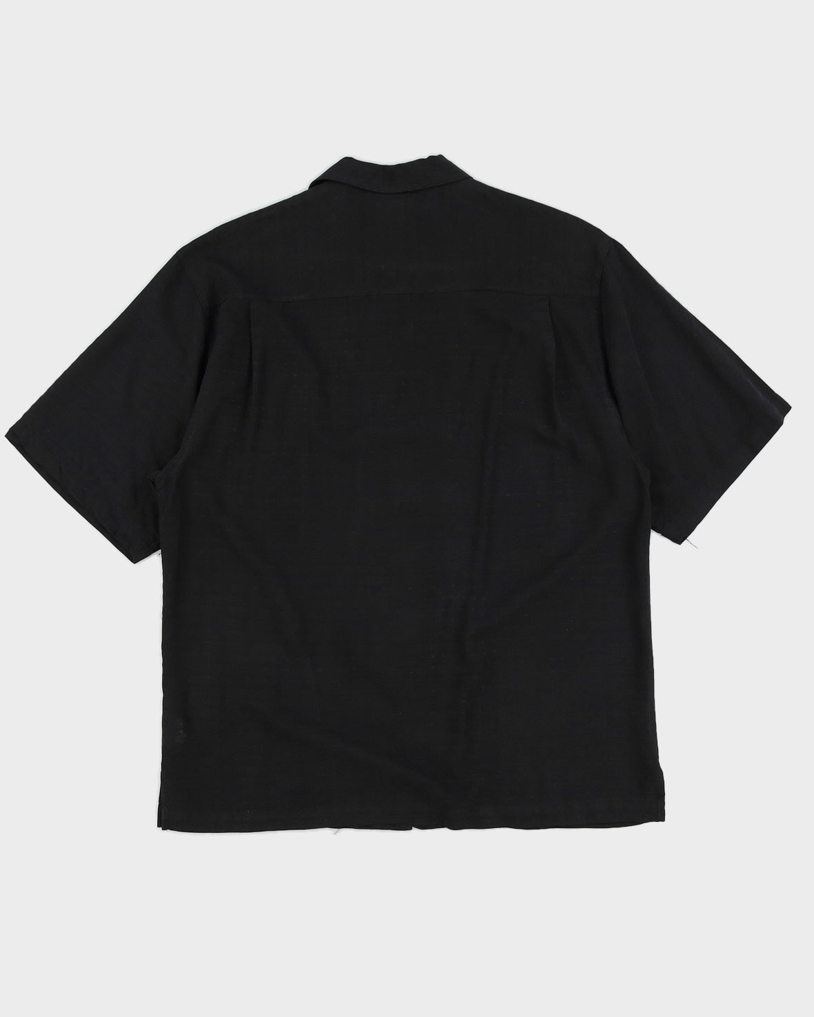 Black Silk Hawaiian Shirt - L