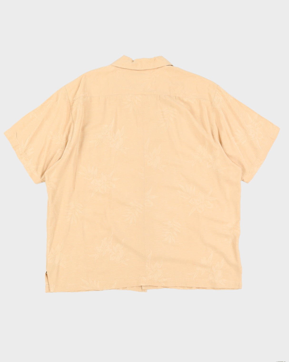Peach Orange Silk Hawaiian Shirt - XXXL