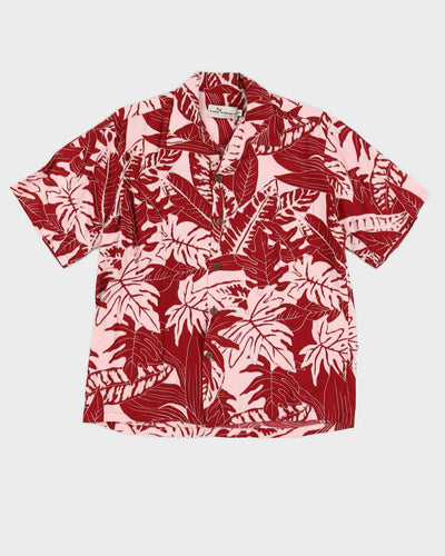 Burgundy Patterned Hawaiian Shirt - M