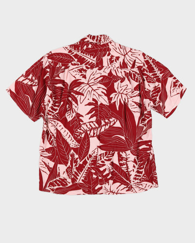 Burgundy Patterned Hawaiian Shirt - M